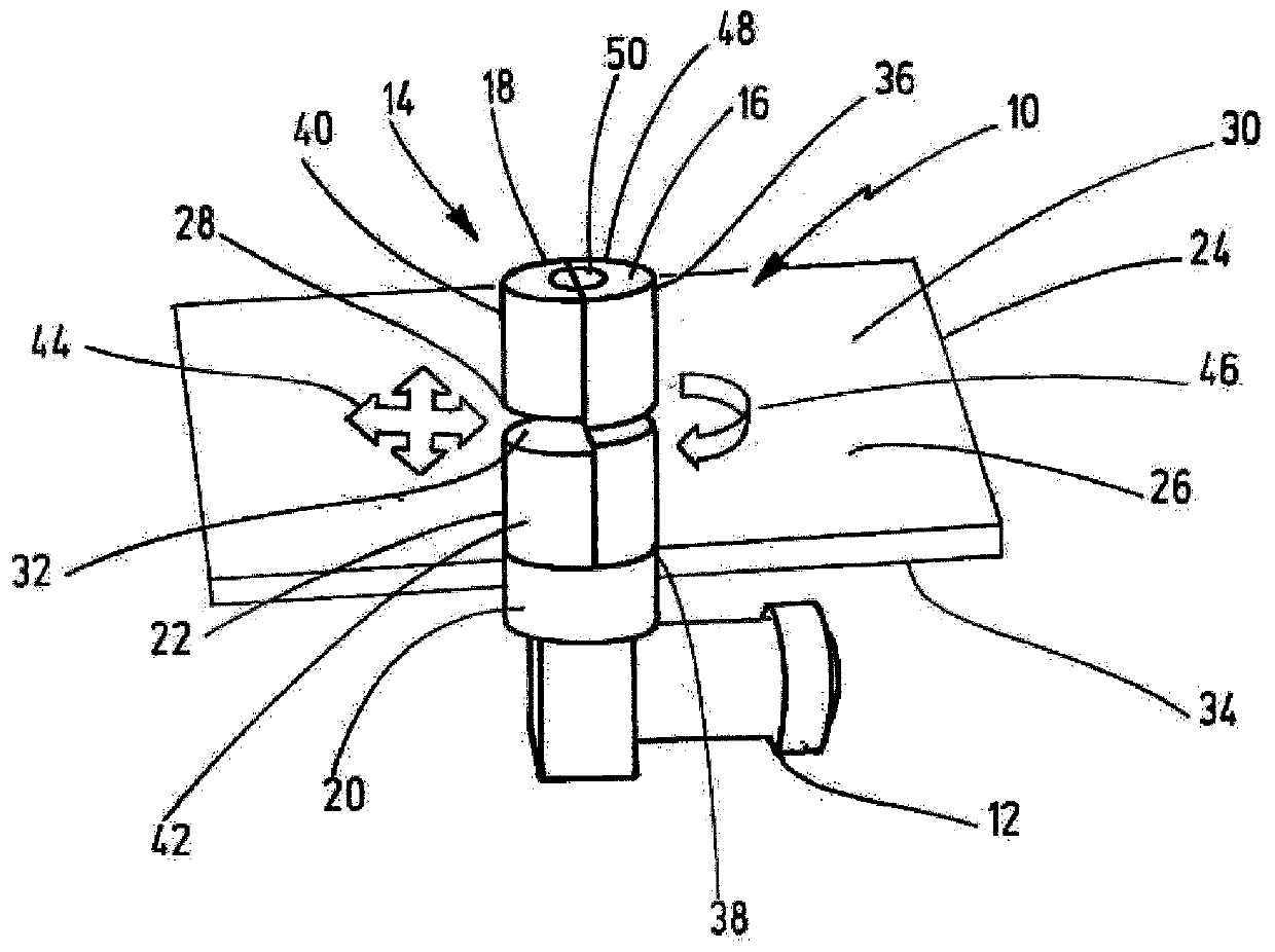 Device for orientation of an optical unit of a camera, said optical unit being arranged inside a housing, and camera having said device