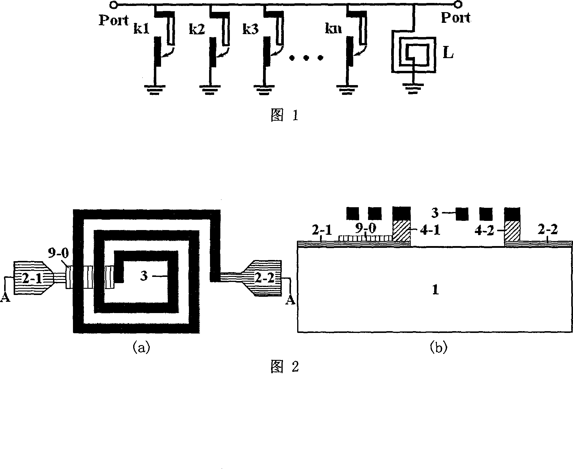 Microelectronic mechanical variable bandpass filter and process for producing the same