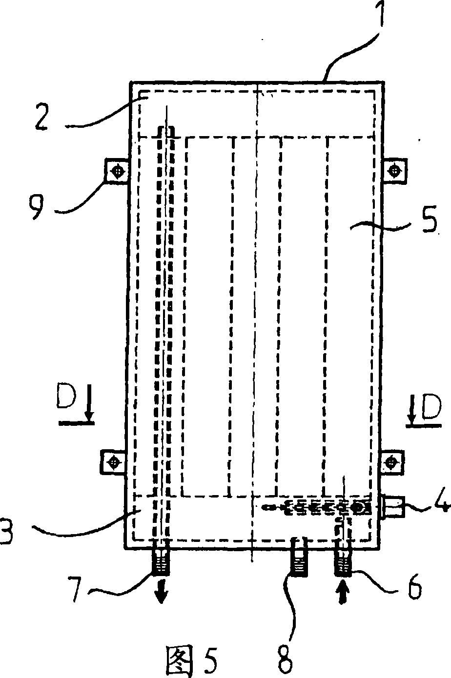 Flat casing water-heater