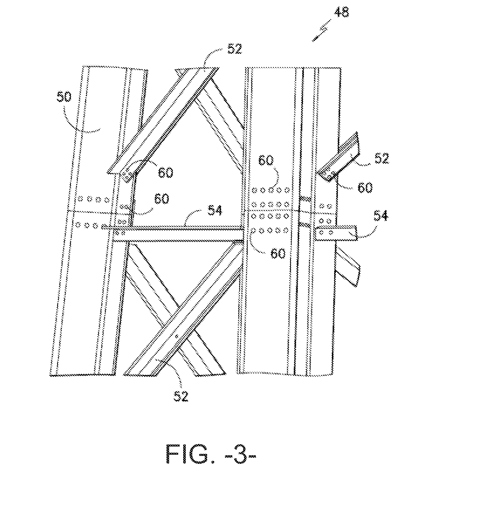Bolt connection assembly for a wind turbine lattice tower structure
