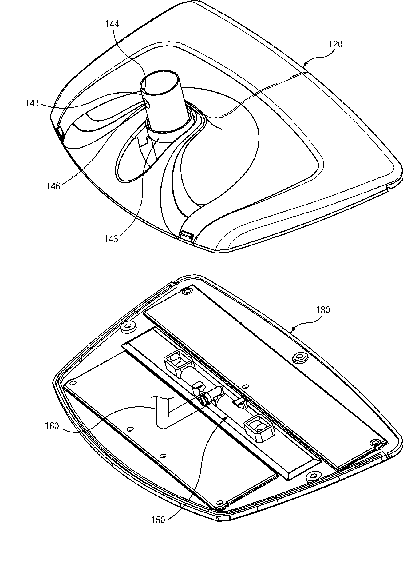 Water tank dismounting device for steam cleaner