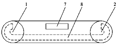 Electromagnetic principle-based driving belt with automatic sieving function