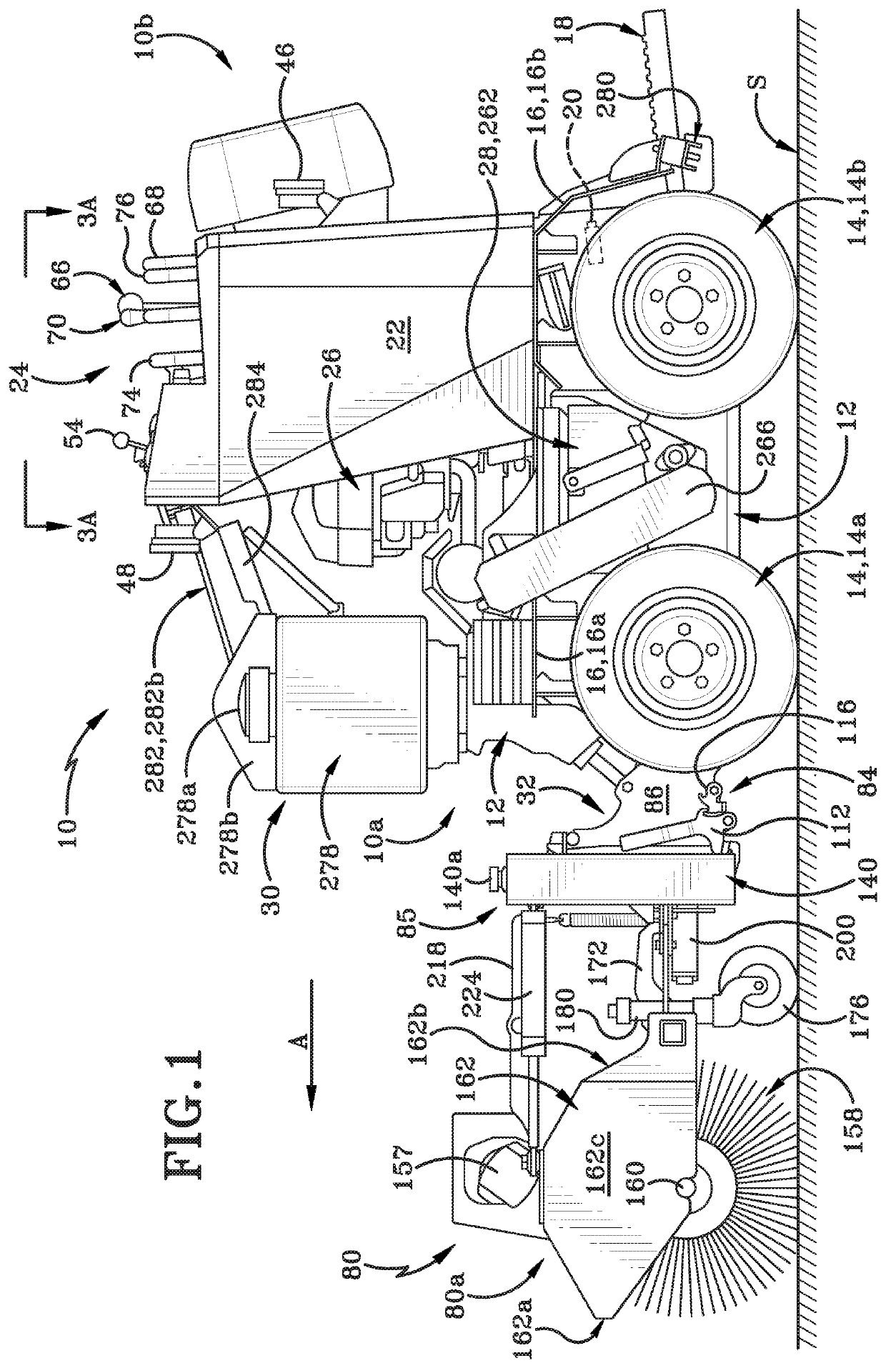 Power unit with salt spreader and salt spreader for use therewith