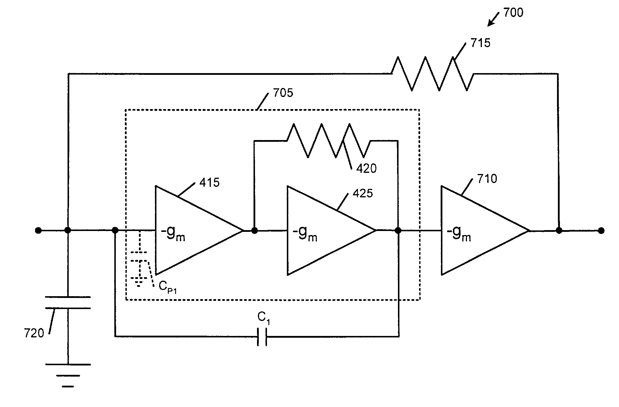 Nested transimpedance amplifier
