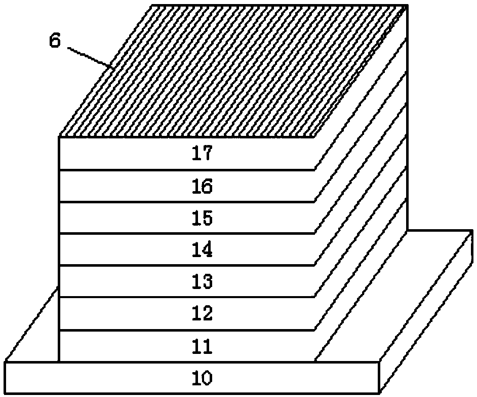 Top-emitting OLED device with cathode single-sided grating and preparation method thereof