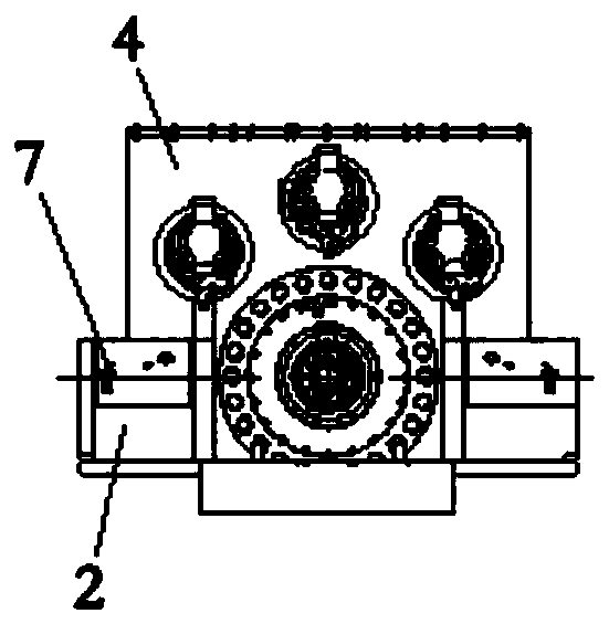 Sinking-type installation device of gear box of large drilling rig