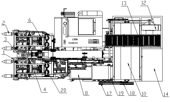 Two ridges and four rows full feeding peanut combine harvester