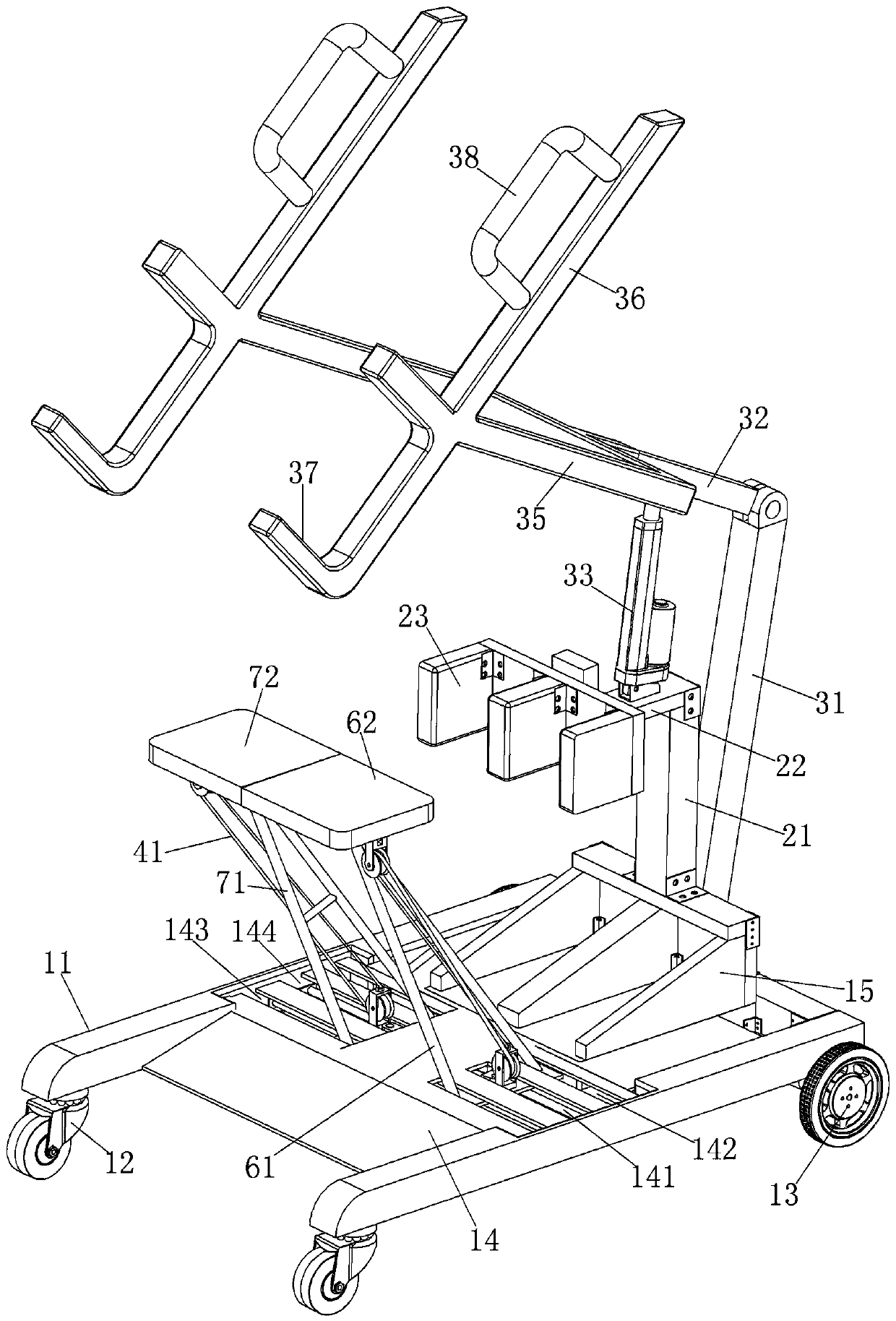 Standing assisting wagon with combined type seat plate
