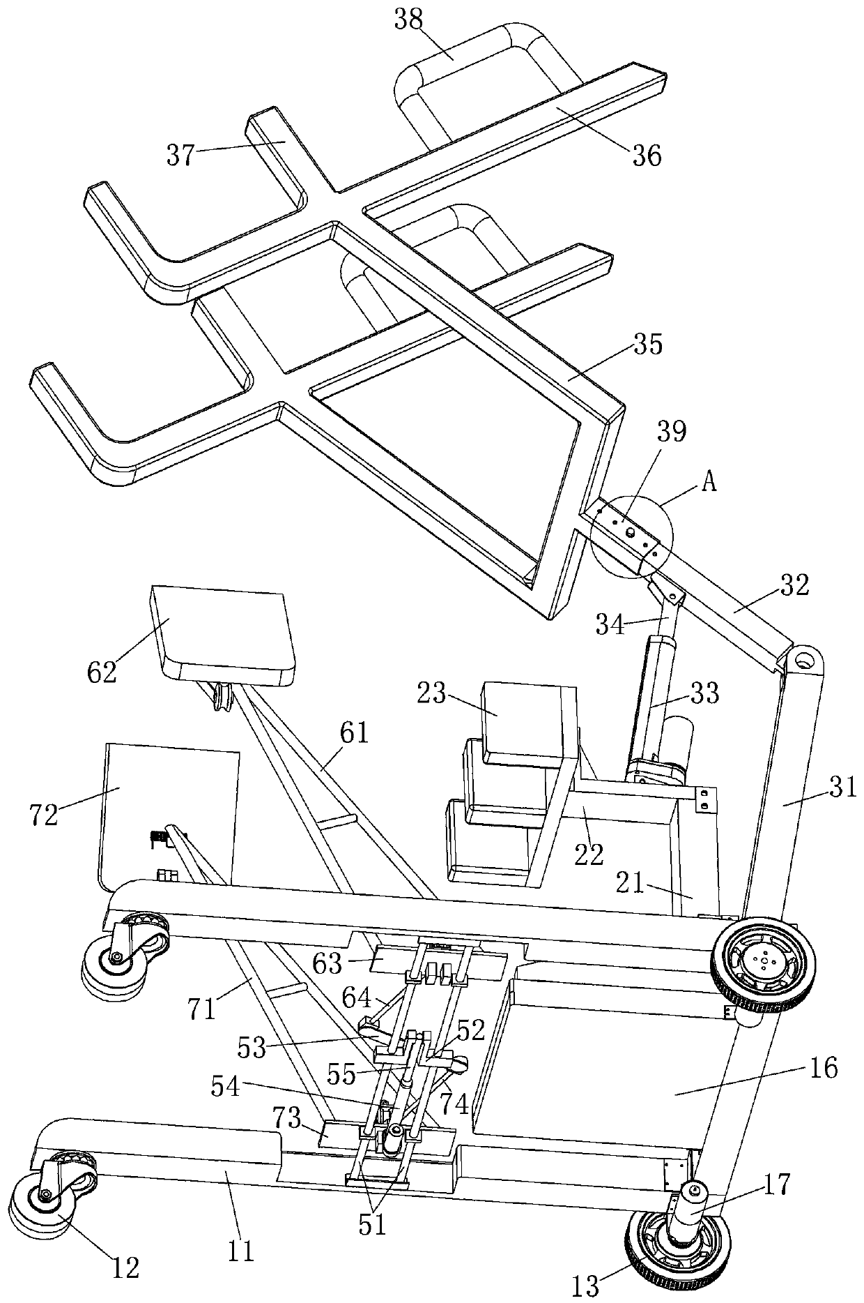 Standing assisting wagon with combined type seat plate