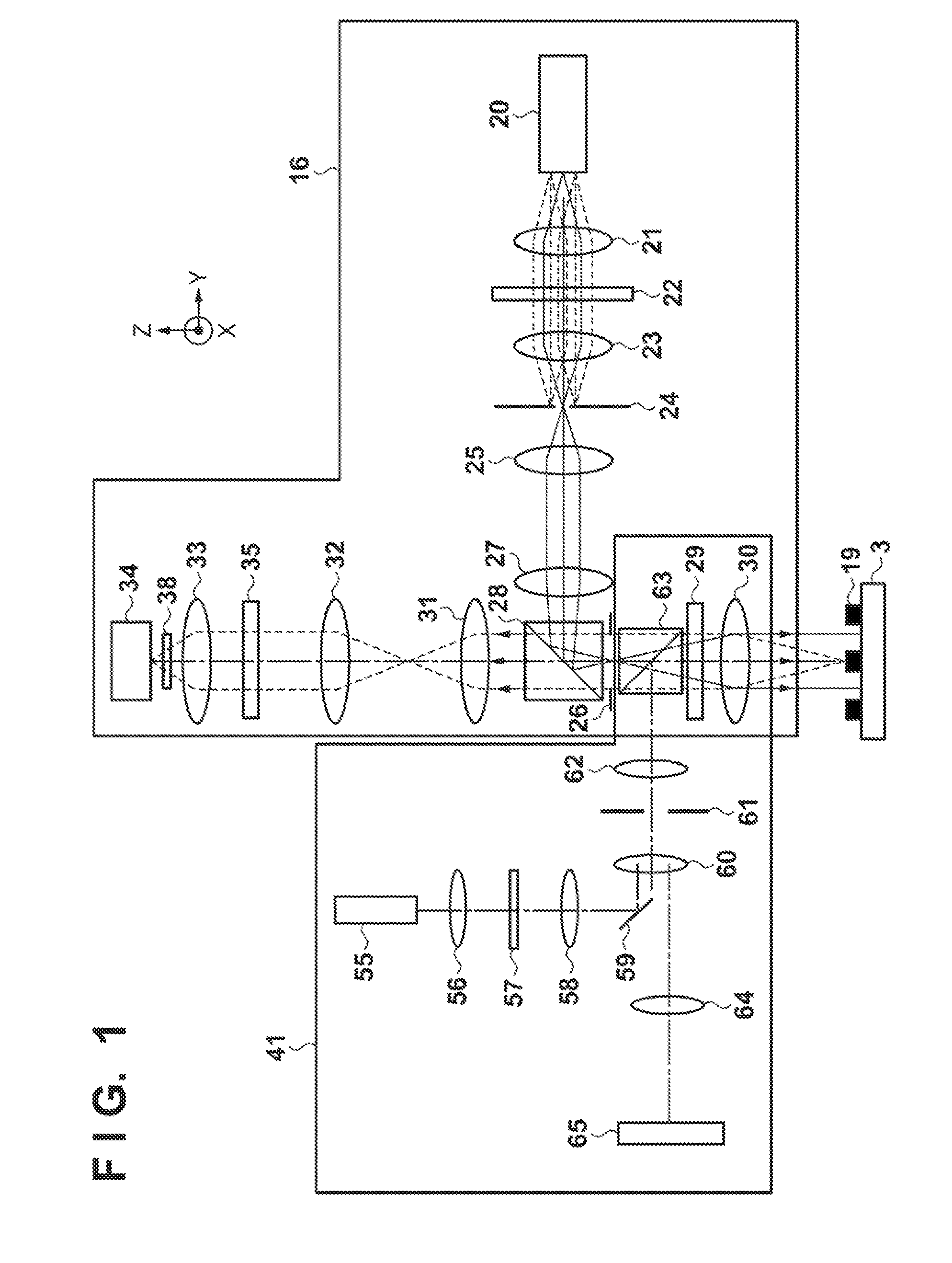 Exposure apparatus with detection apparatus for detection of upper and lower surface marks, and device manufacturing method