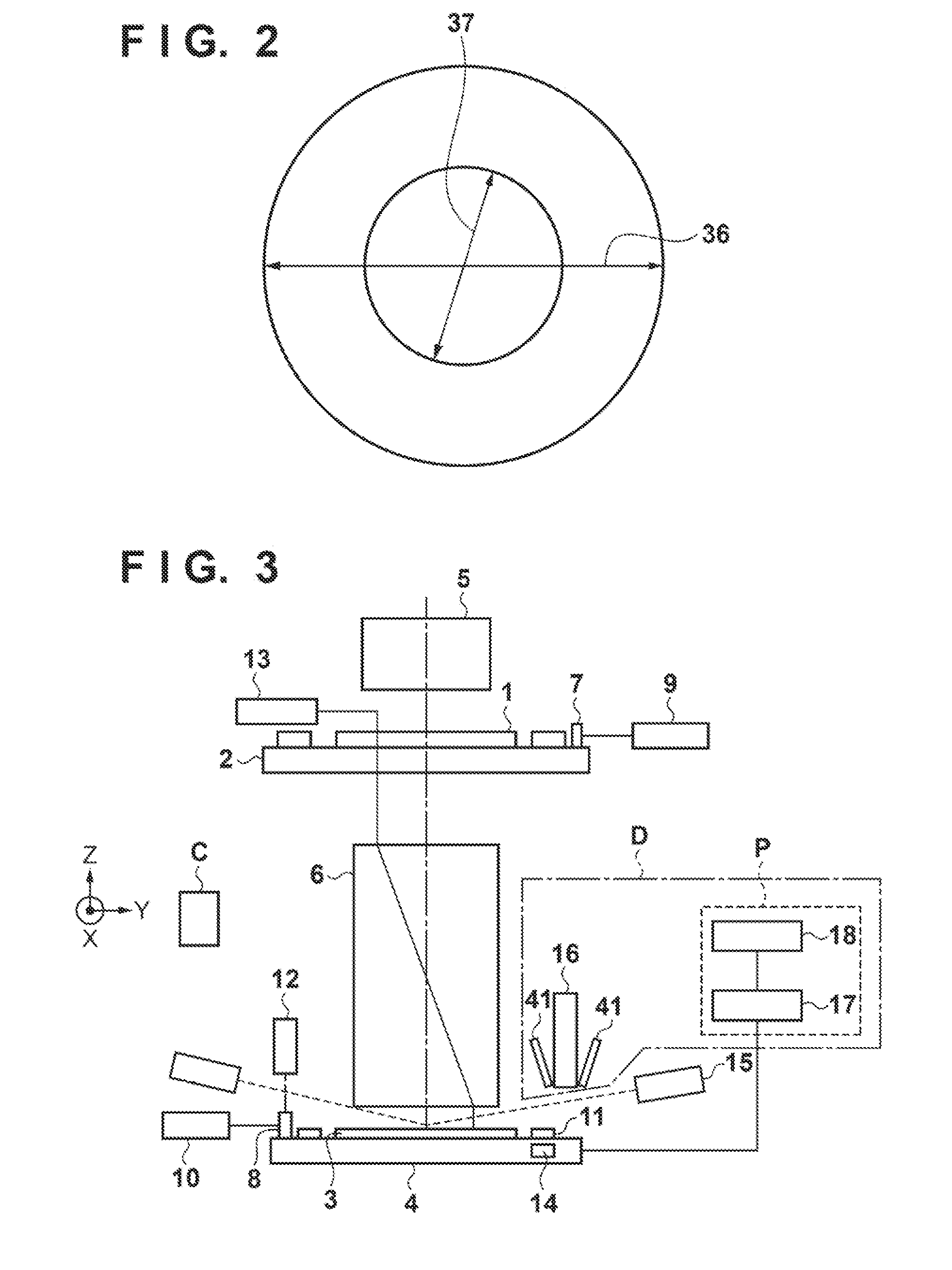 Exposure apparatus with detection apparatus for detection of upper and lower surface marks, and device manufacturing method