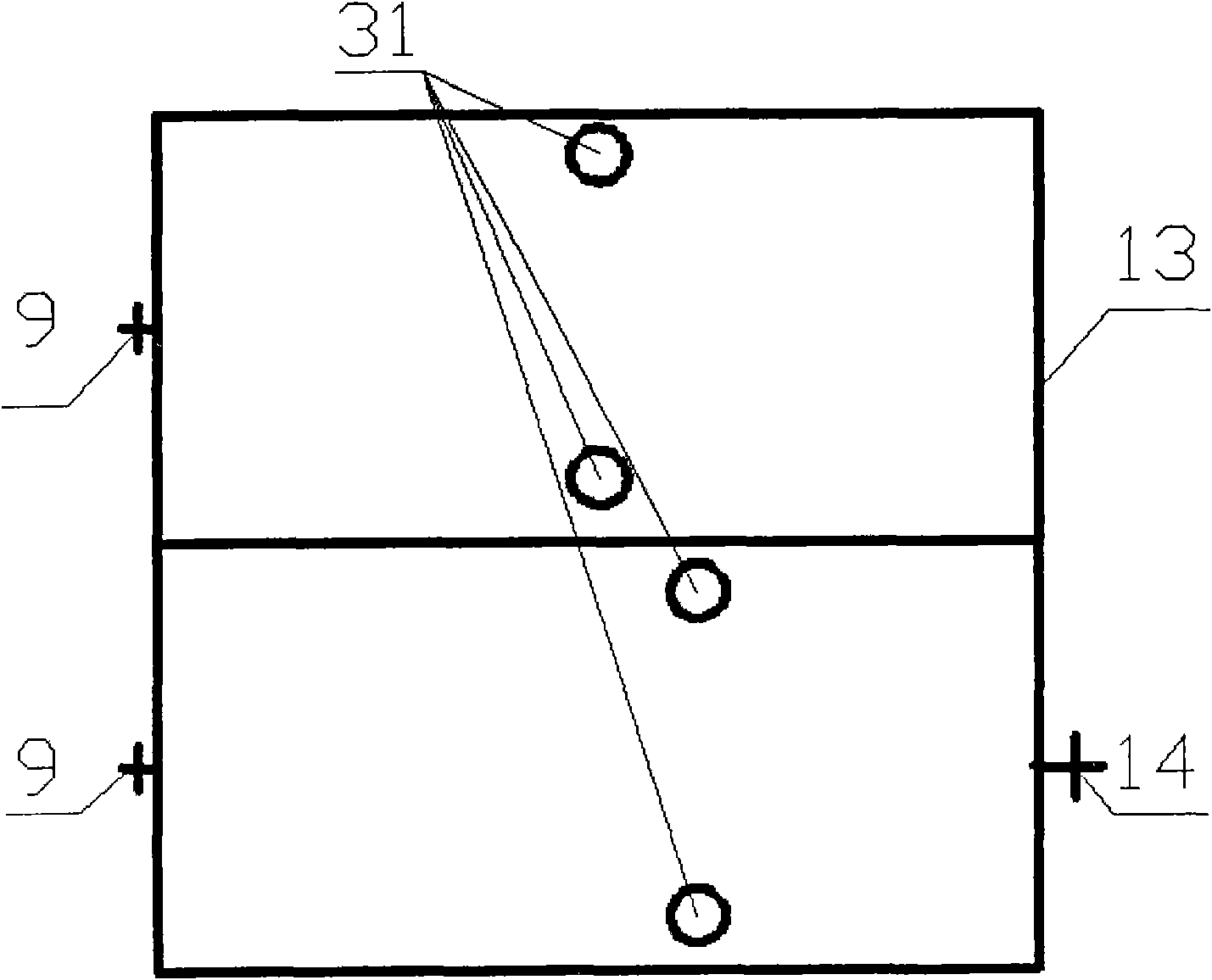 Double-aerated aerobic bidirectional two-way sludge backflow high-efficiency reactor with two sludge filter areas