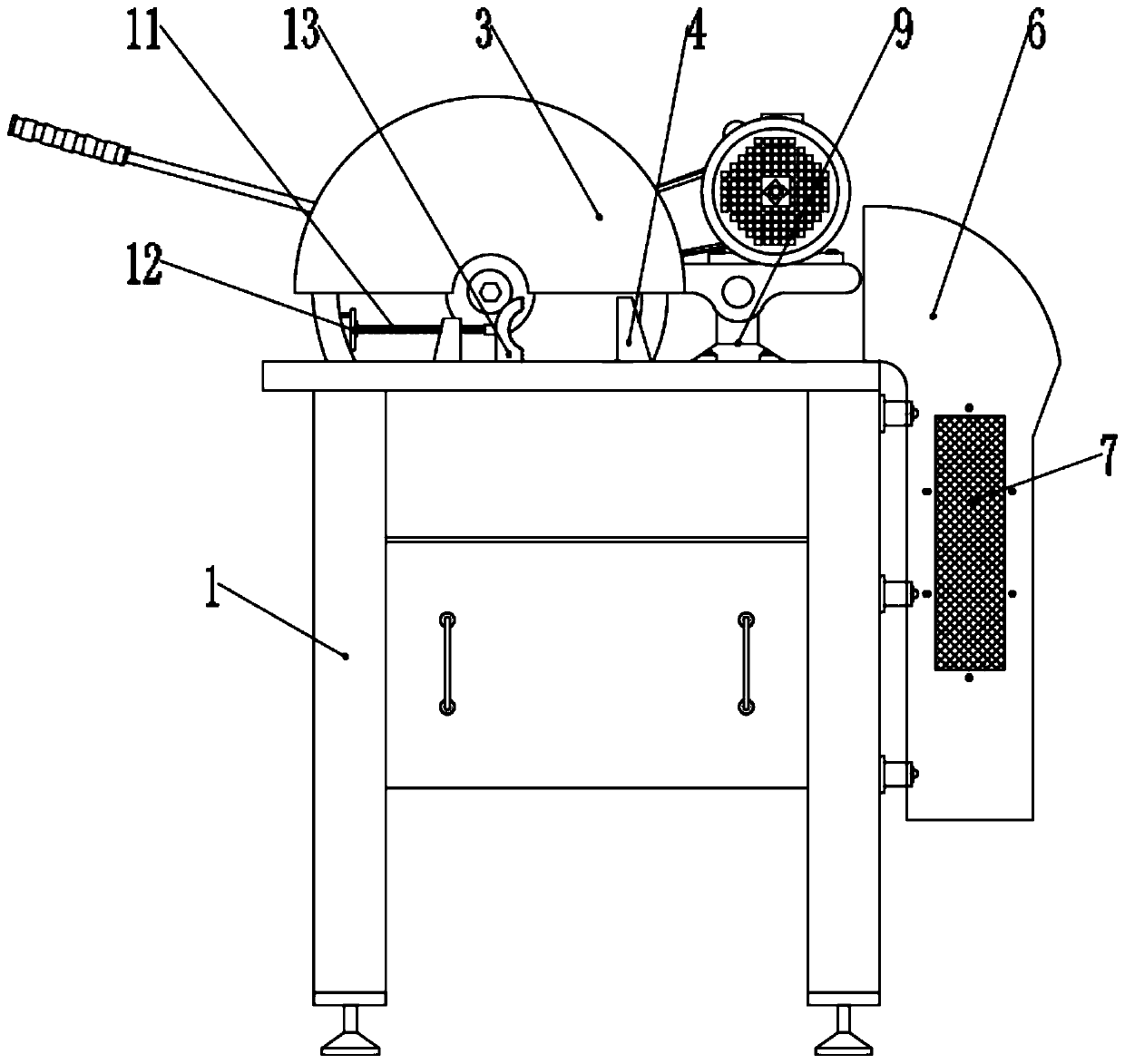 A cutting workbench equipped with a workpiece fastening mechanism for mechanical manufacturing