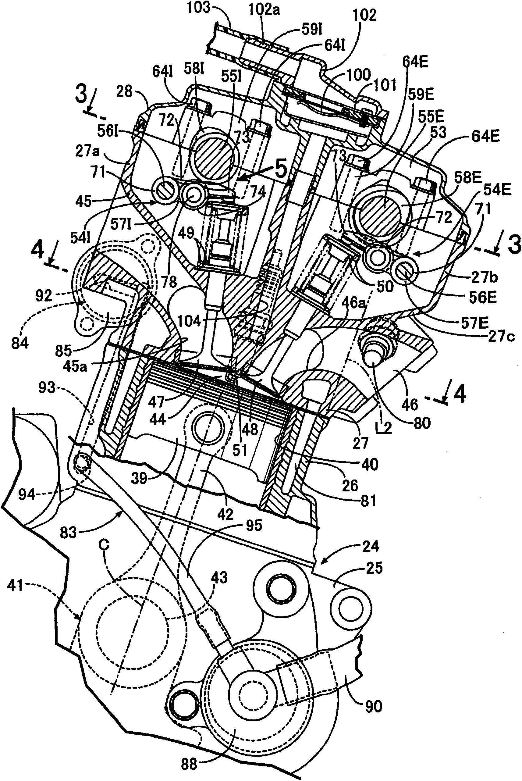 Water-cooled internal combustion engine for vehicle
