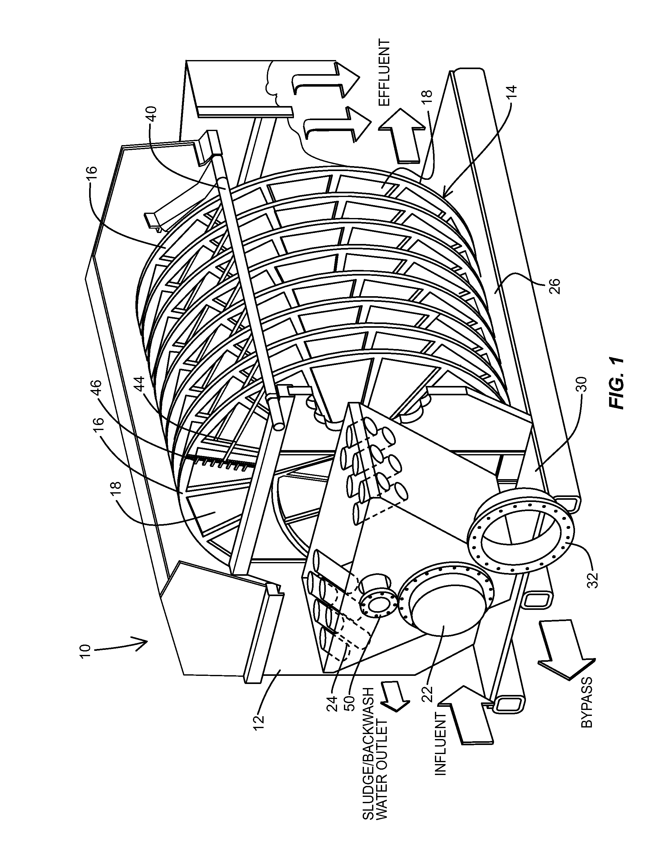Process for Inhibiting Biological Growth On a Gravity Fed Disc Filter