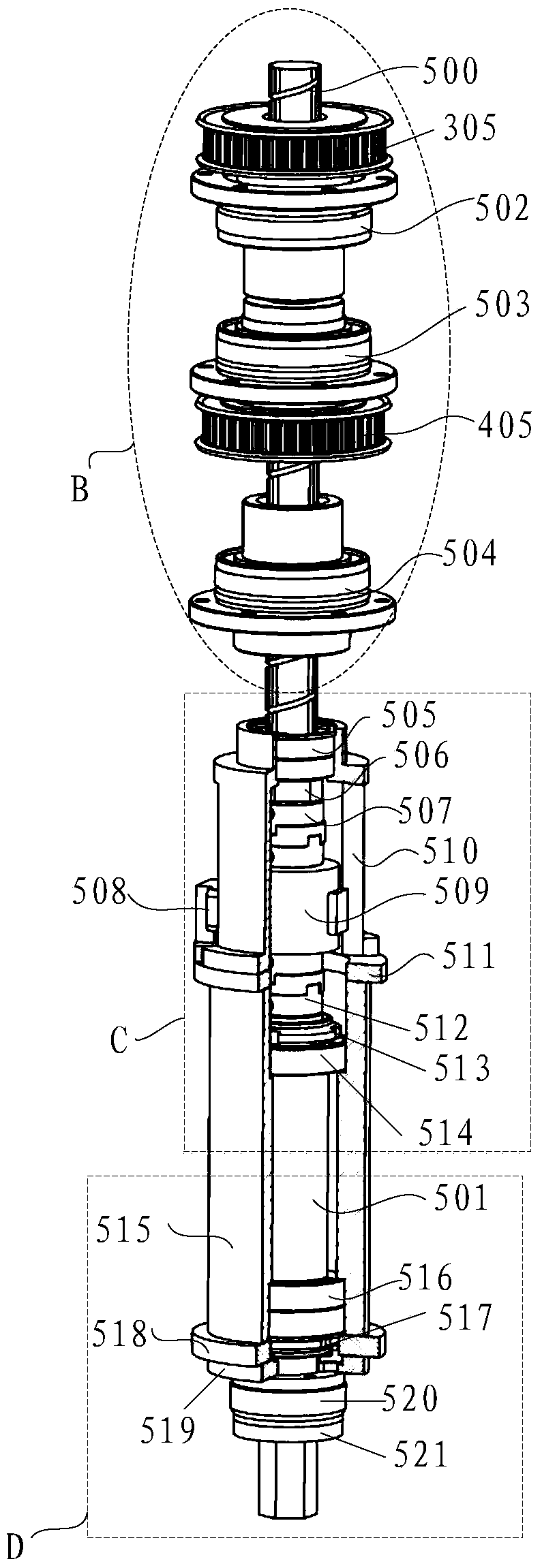 Synchronization ring peeling torque test device and test method