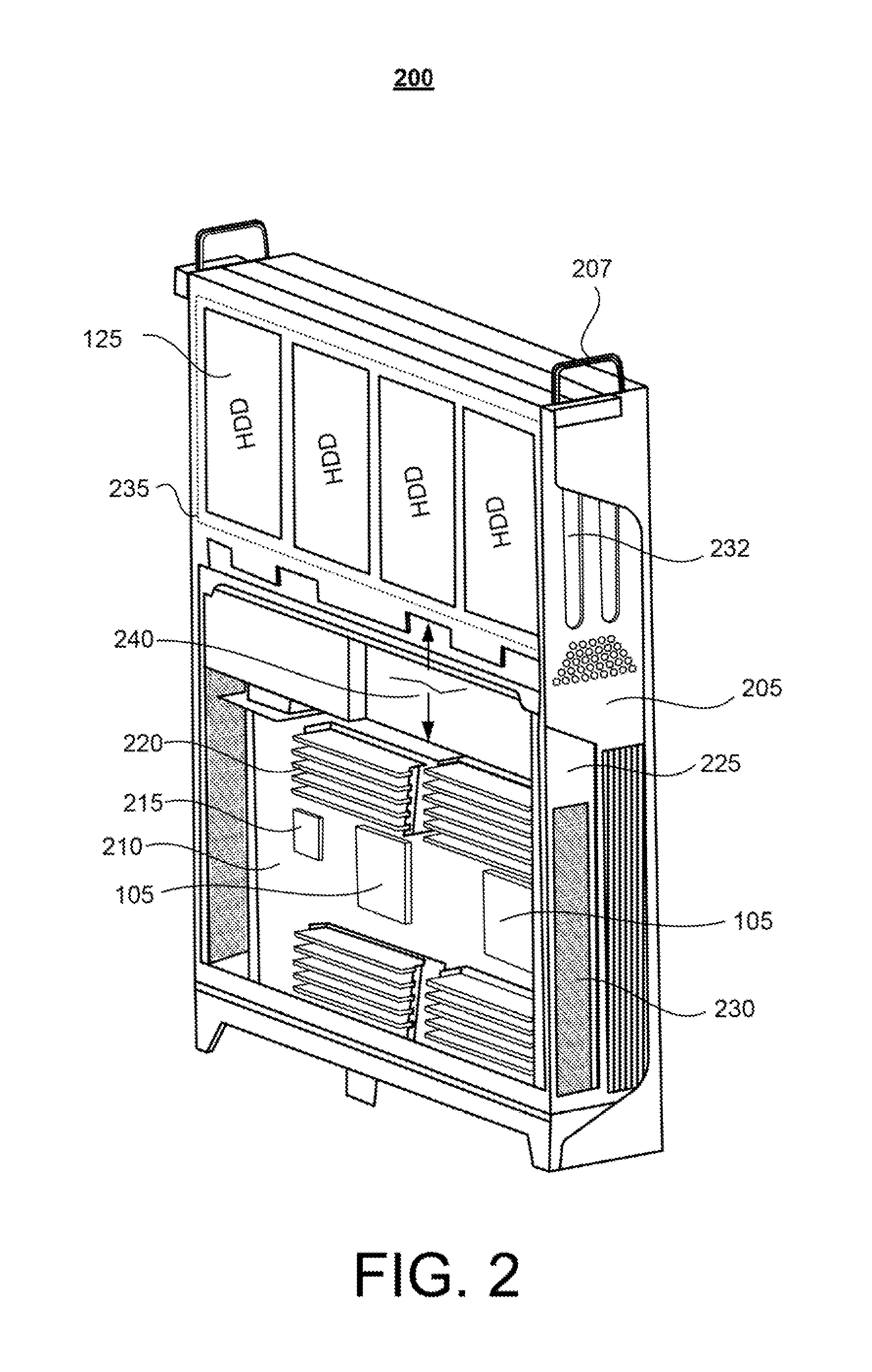 Vertically-oriented immersion server with vapor bubble deflector