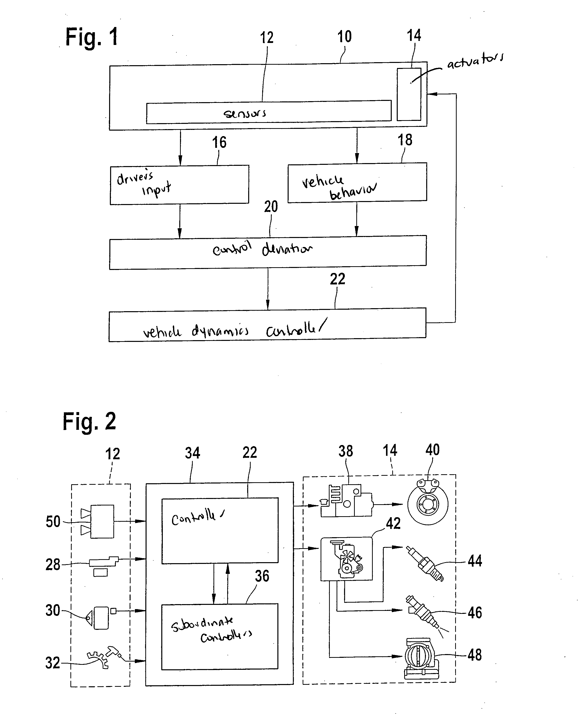 Controlling vehicle dynamics through the use of an image sensor system