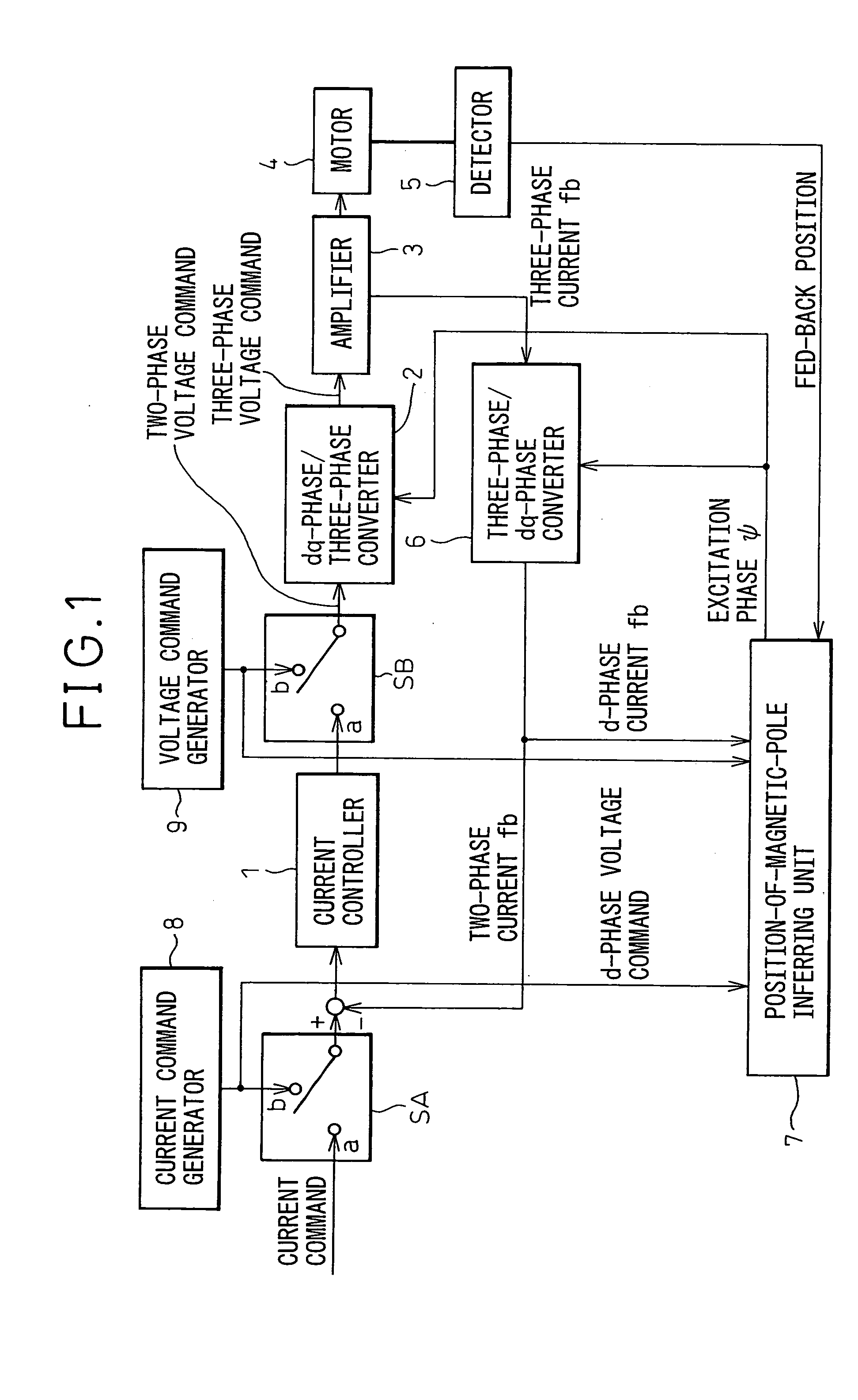 Position-of-magnetic-pole detecting device