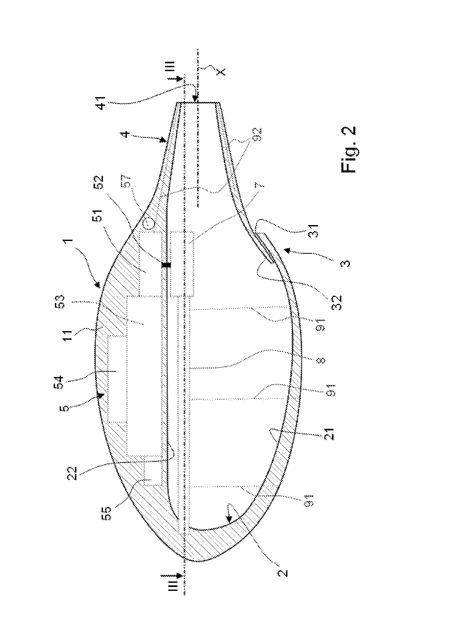 Underwater propeller device with pulsed jets