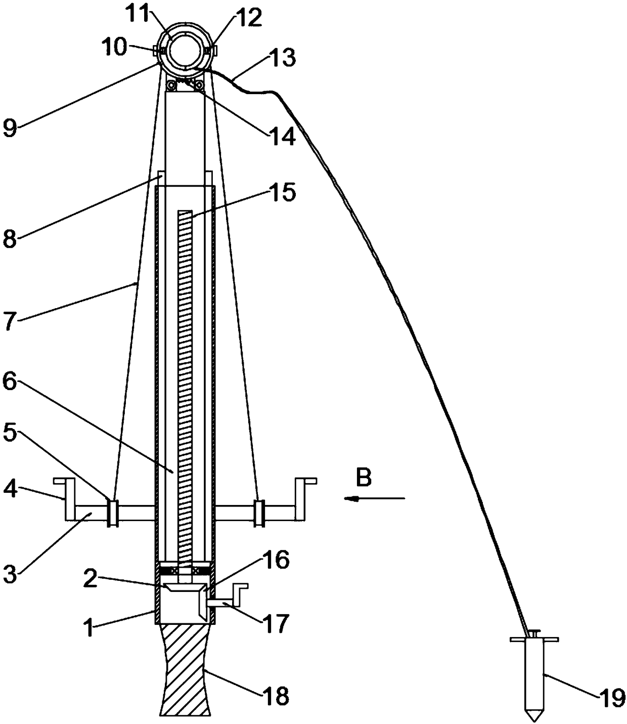 Grounding line device for maintenance of power transmission line in power engineering