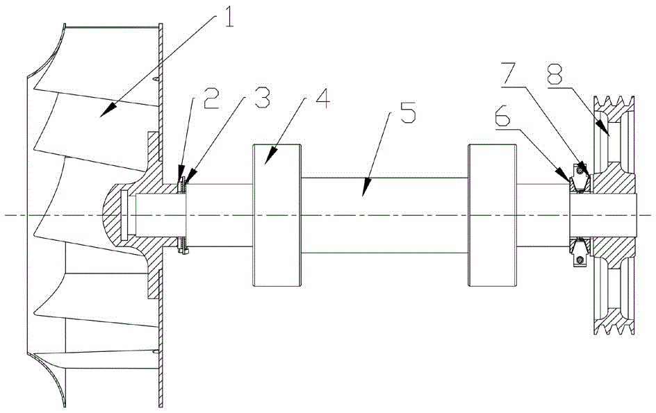 Thread quick detaching device for fan of belt pulley