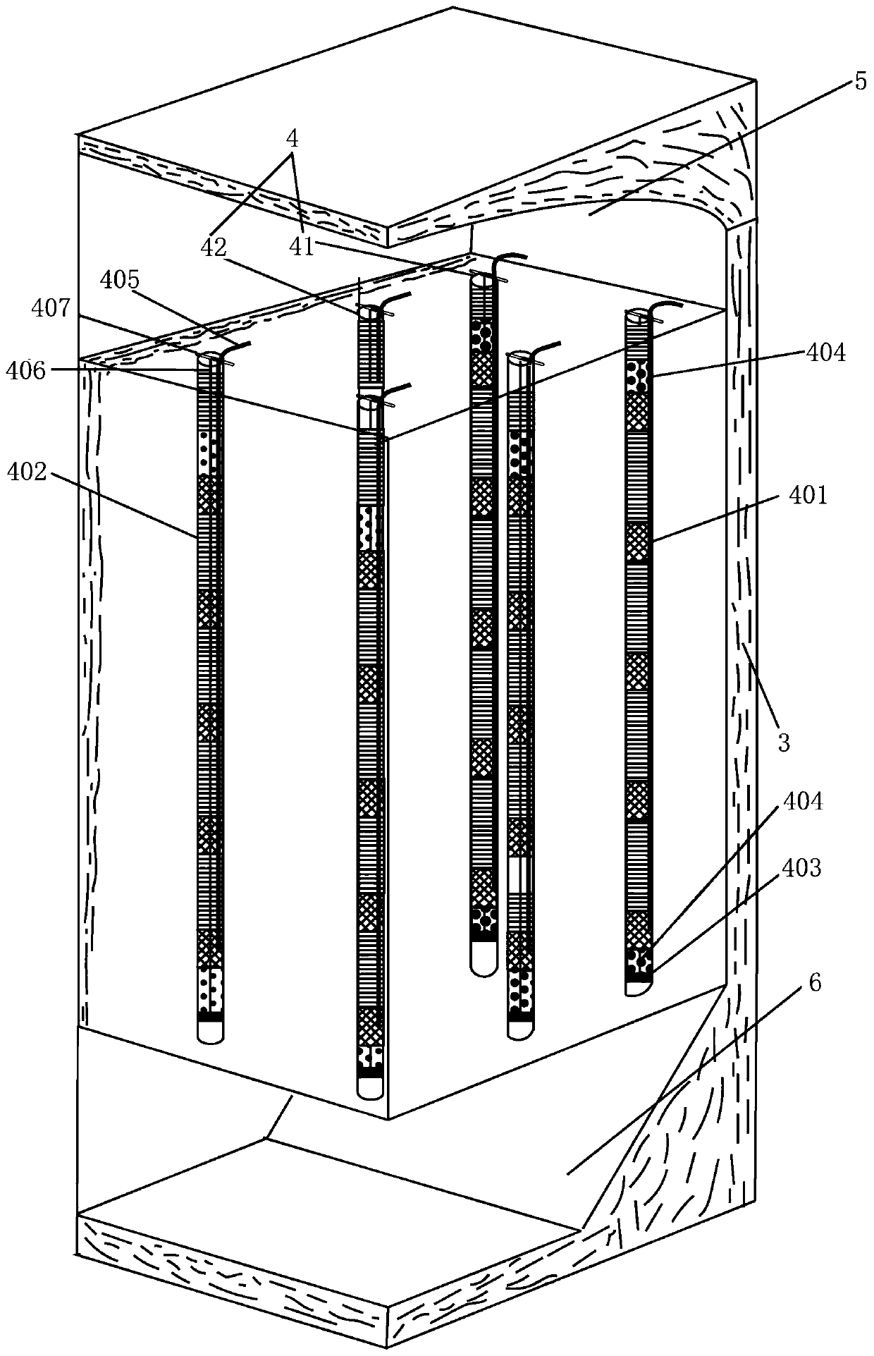 A kind of lateral ore-collapse blast hole structure and lateral ore-collapse method