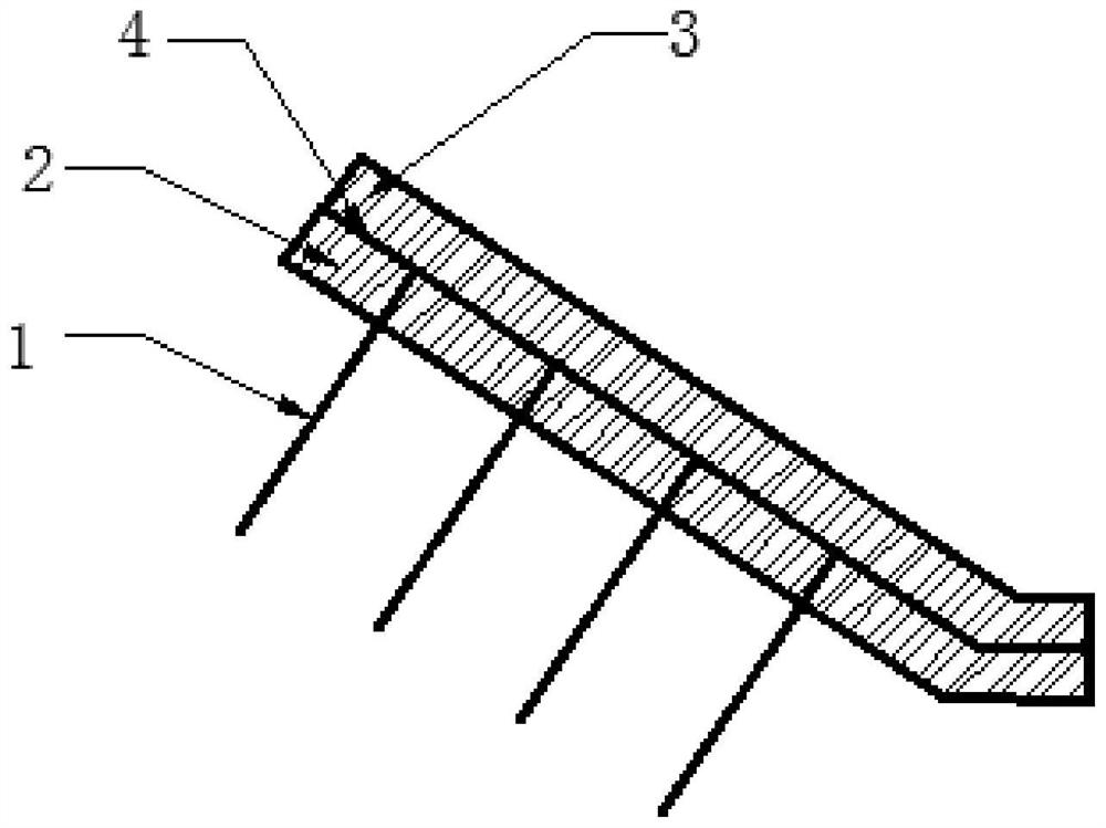 Loose slope accumulation body sloping jet anchor net structure