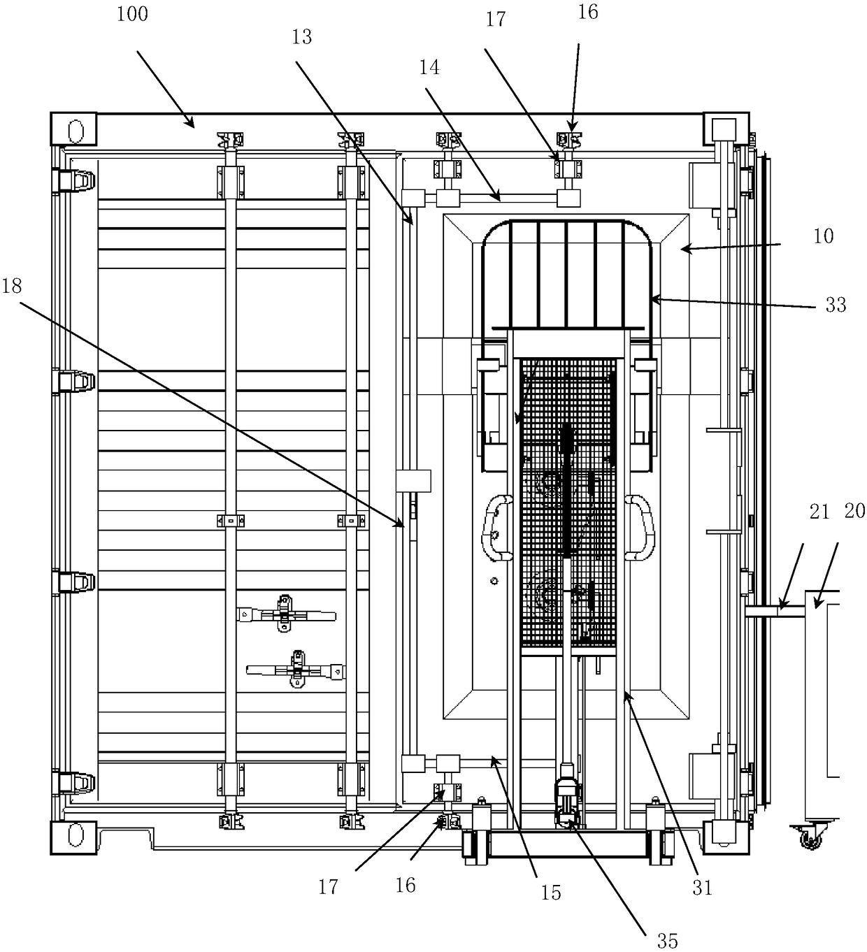 Full container fumigation system with replaceable container door