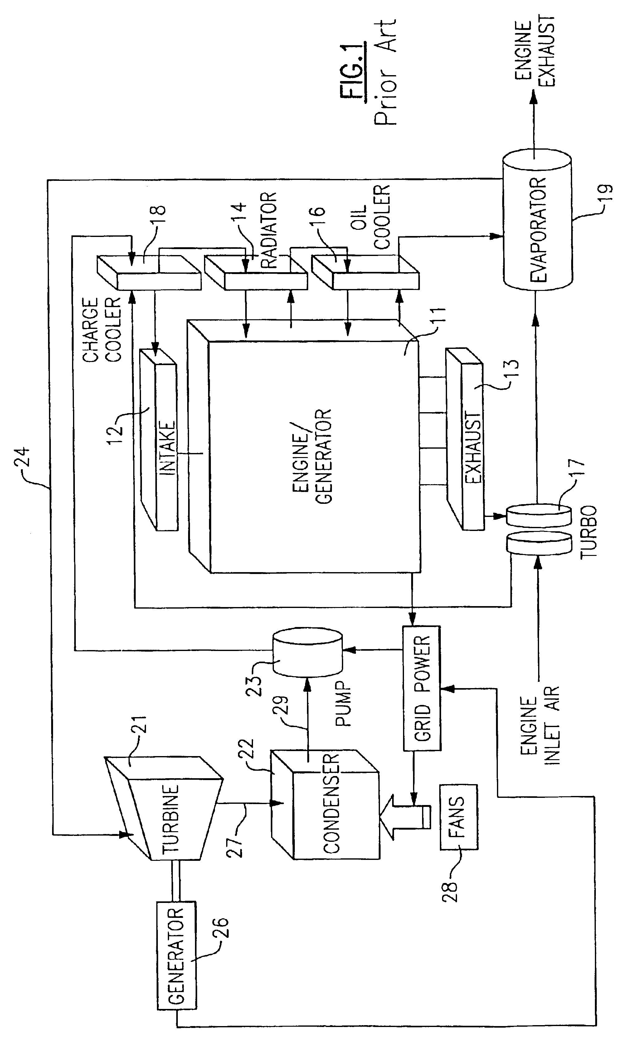 Organic rankine cycle system for use with a reciprocating engine