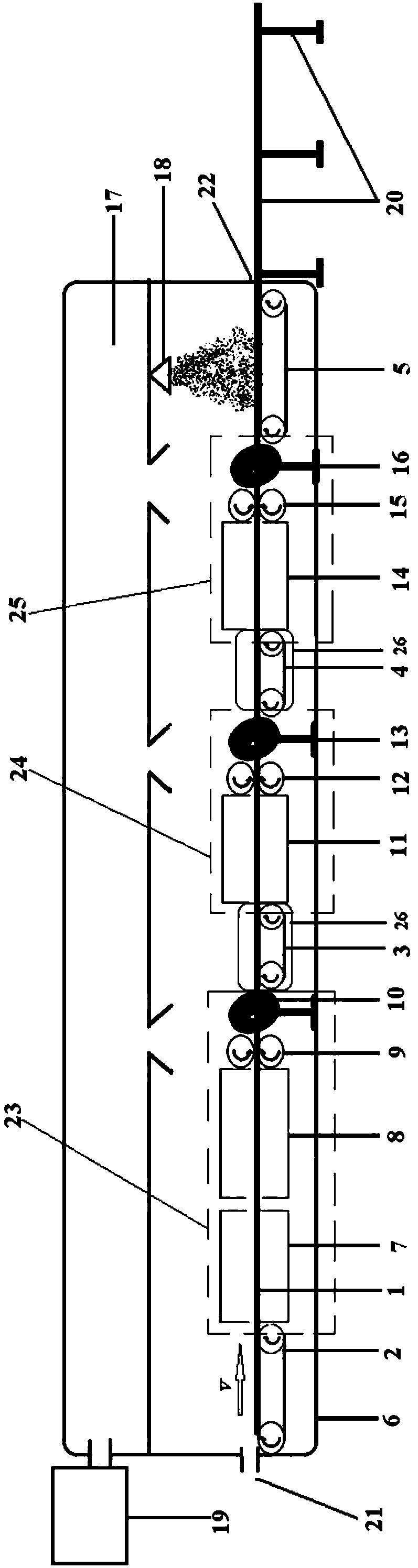 Continuous rotary swaging device and method for producing molybdenum rods or molybdenum alloy rods