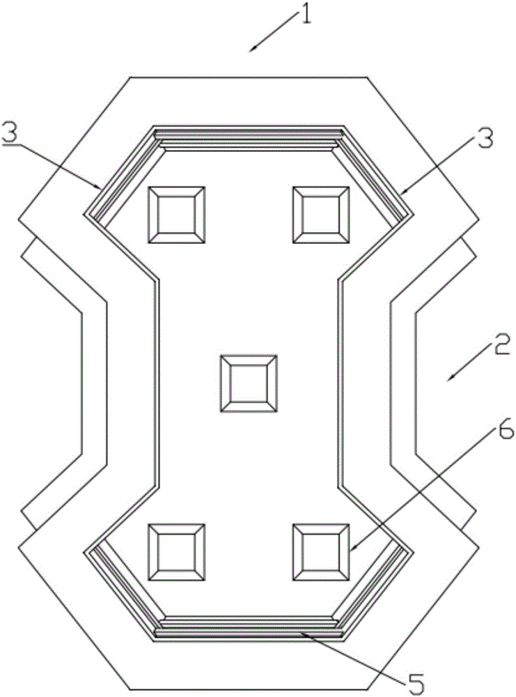 Self-locking assembling type prefabricated road roadbed die