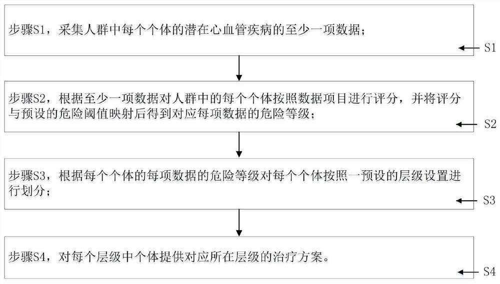 Hierarchical management system and method for cardiovascular disease risk assessment