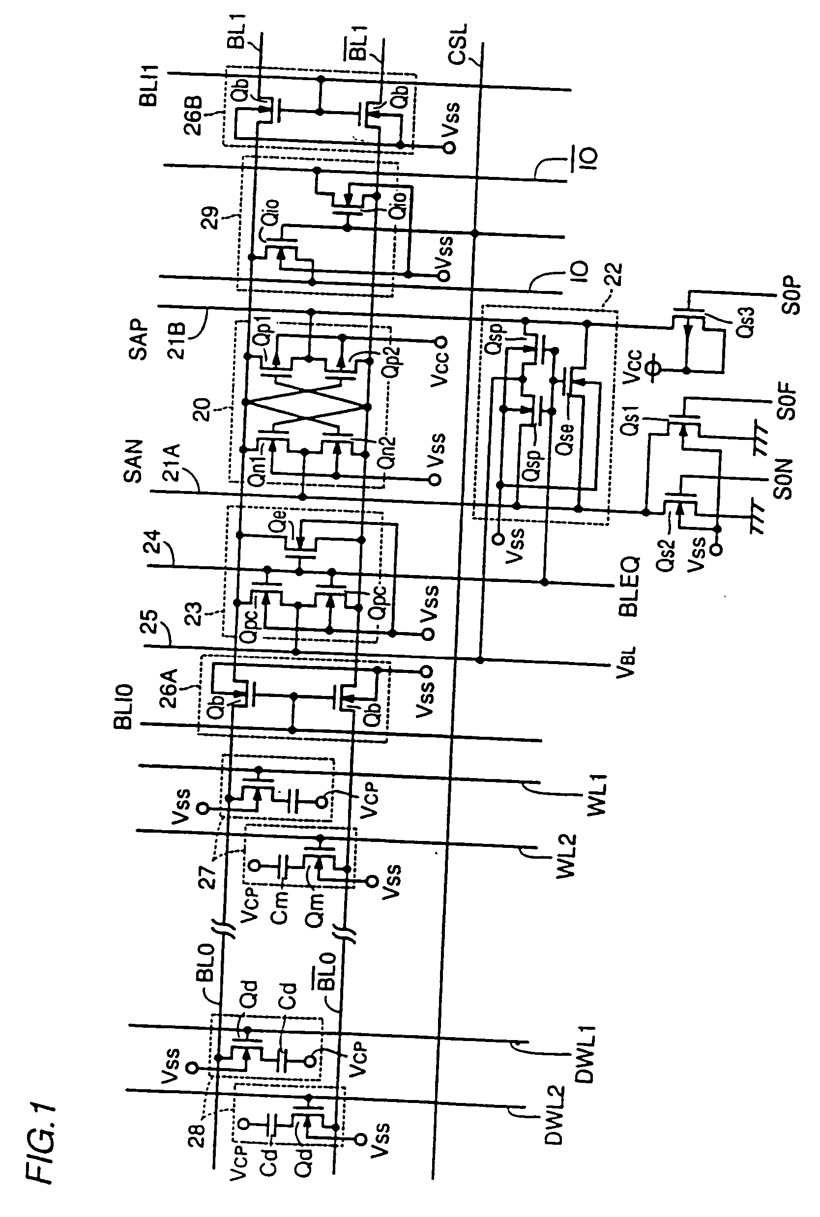 Semiconductor memory device including an SOI