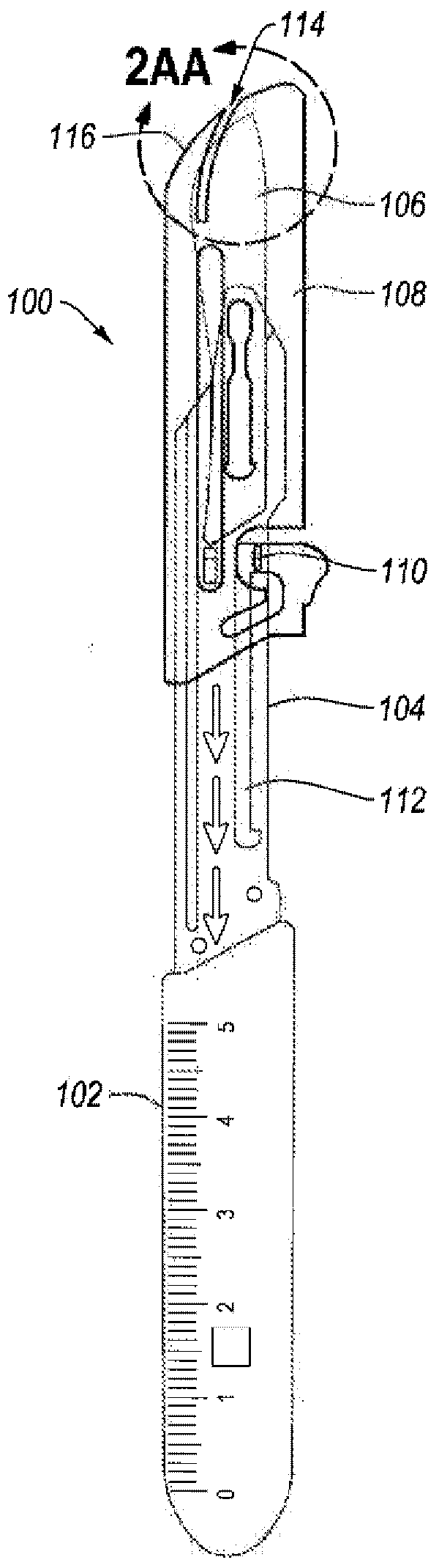 Safety suture cutting device and method