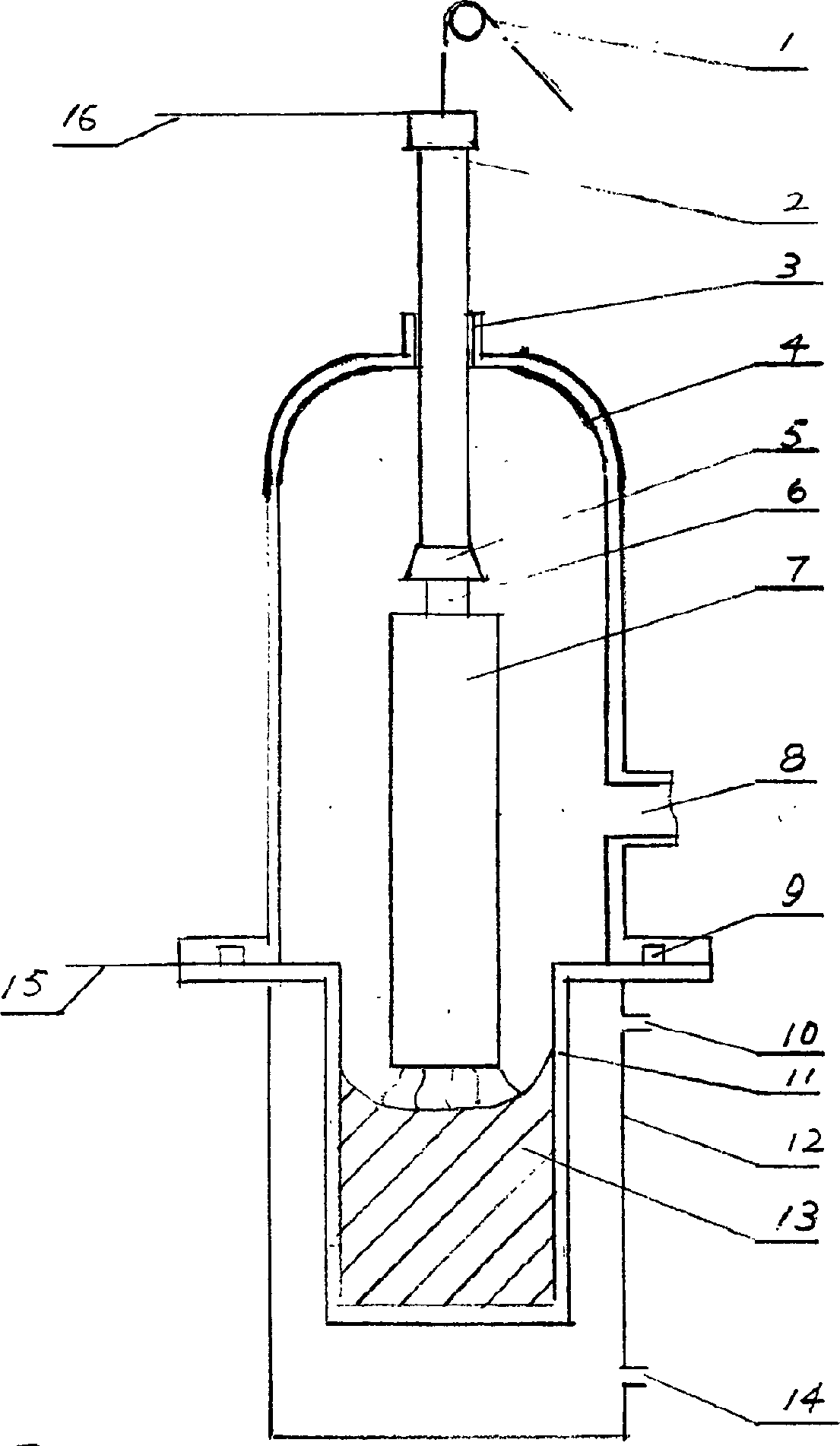 Vacuum consumable furnace with automatic welding electrode in furnace