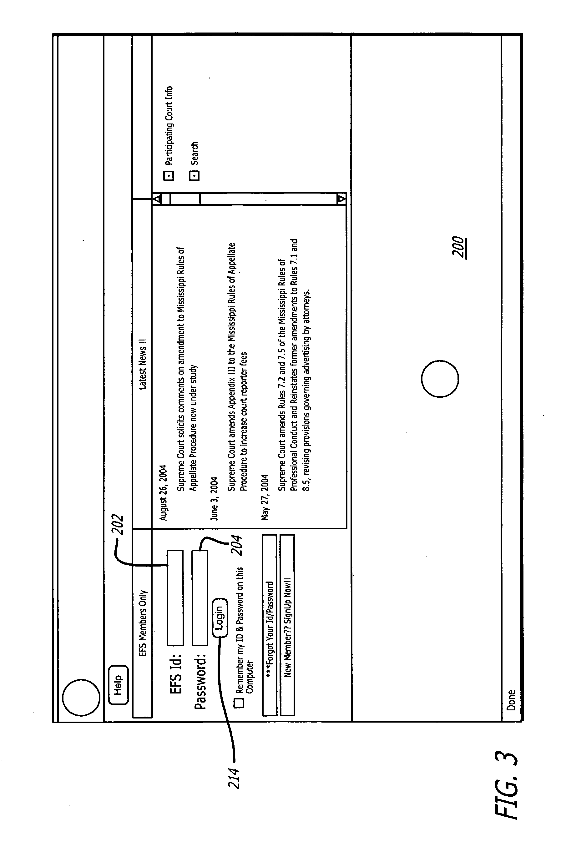 Court electronic filing system