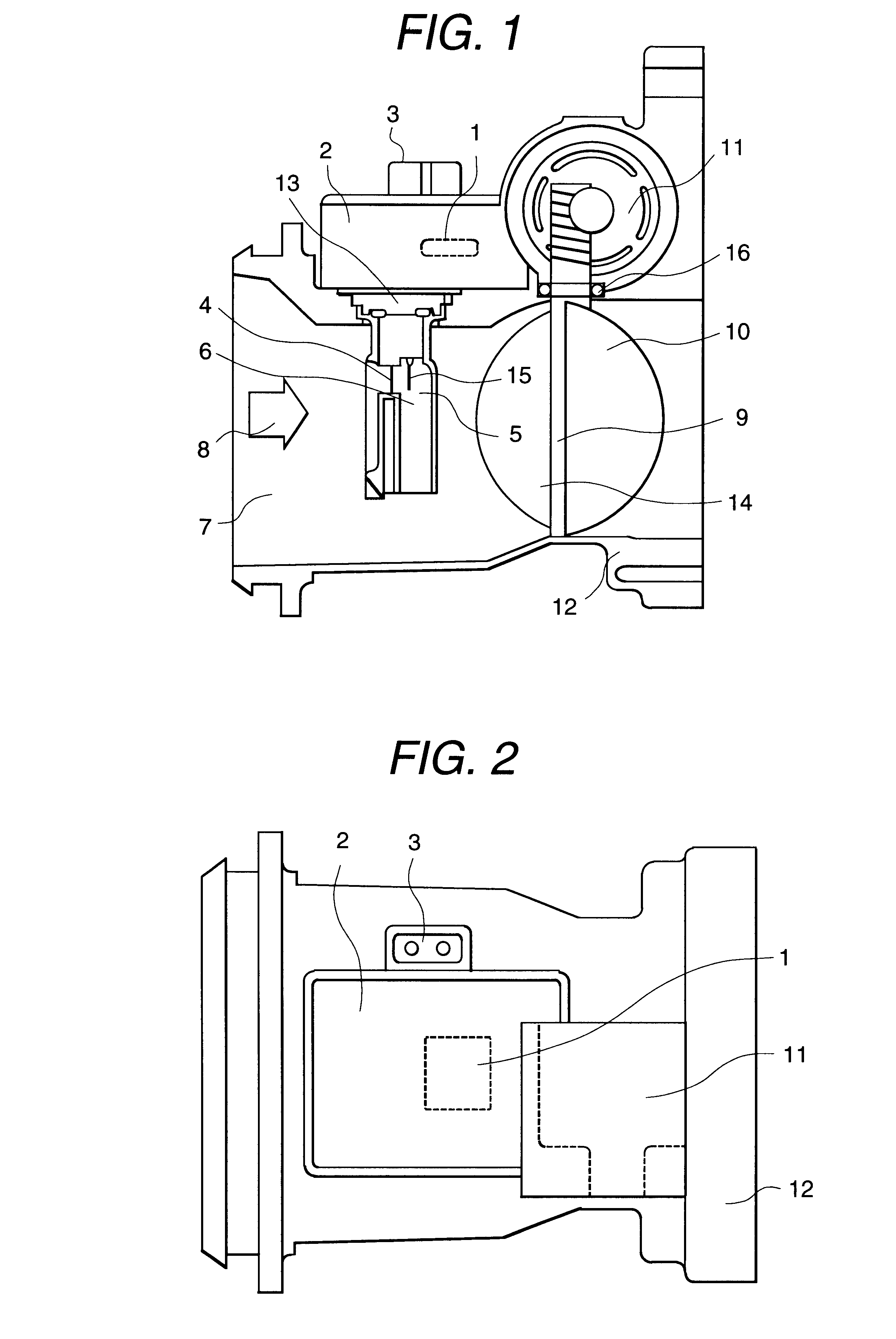 Air flow measuring device formed integrally with electronically controlled throttle body