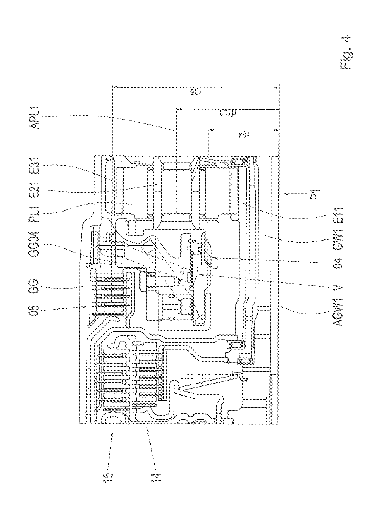 Transmission for a hybrid vehicle, drive train for a hybrid vehicle having such a transmission, and method for starting up a hybrid vehicle