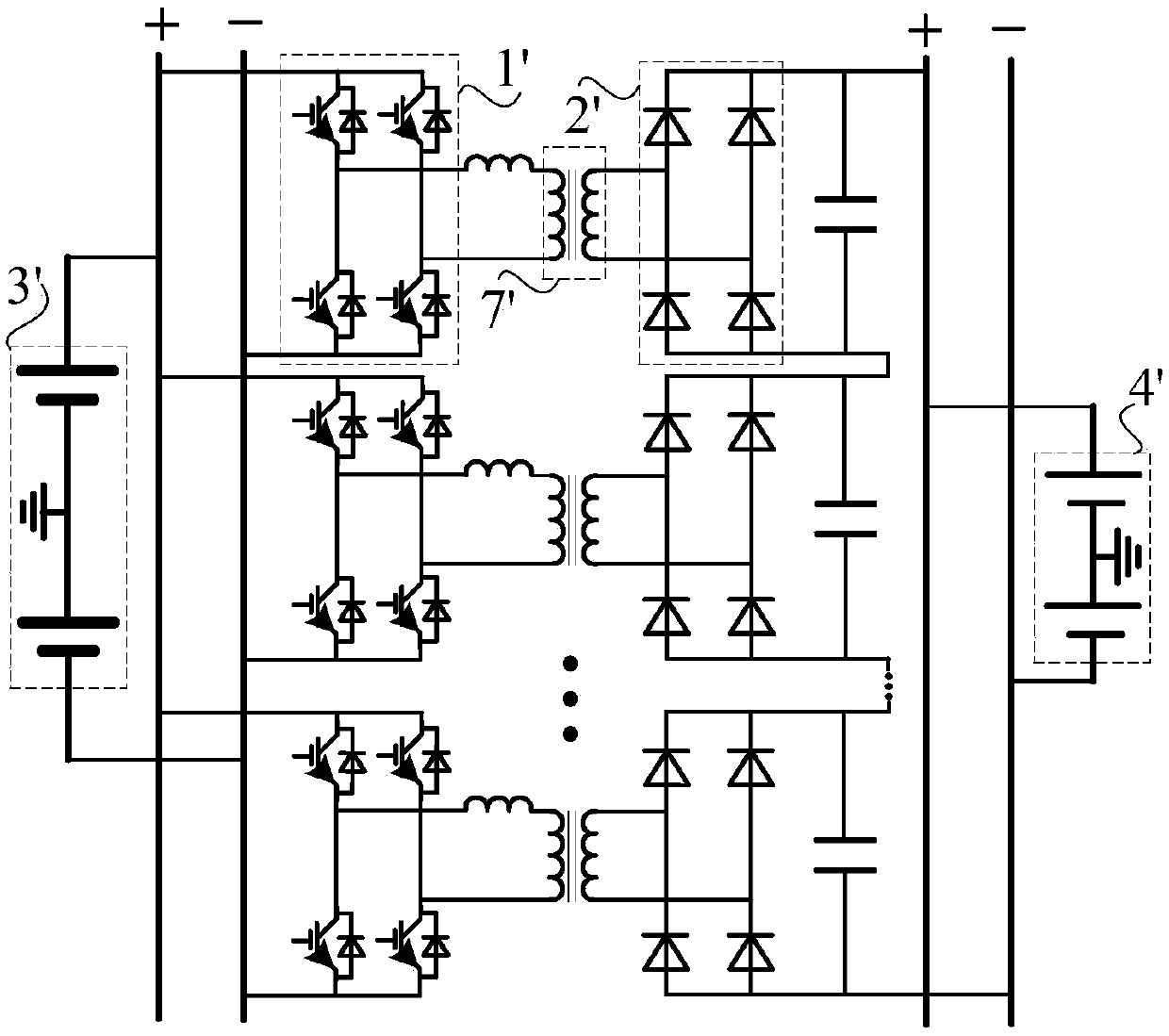 A cascaded step-up unidirectional DC transformer