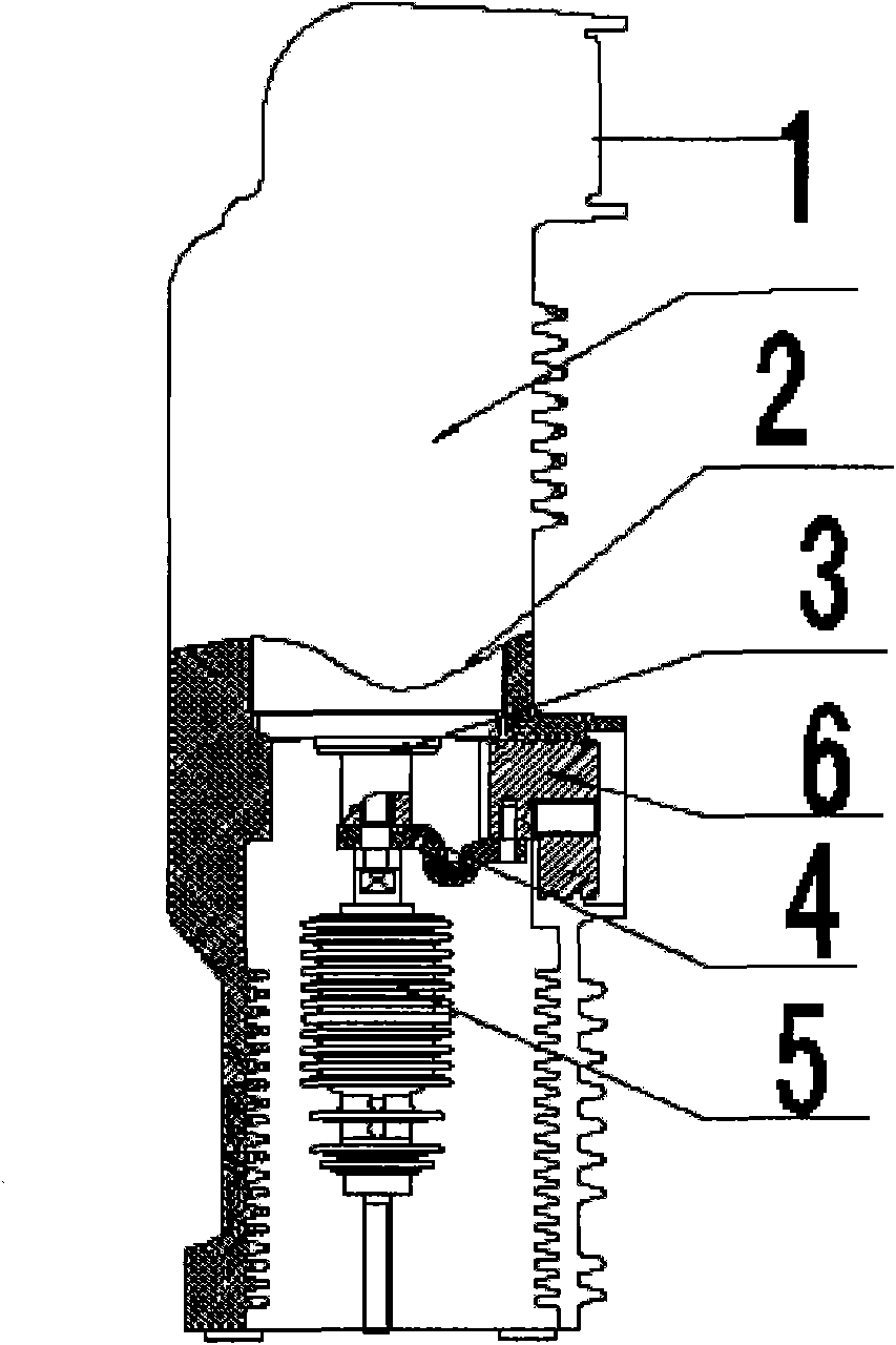 Fixedly-sealed polar column with anomalous soft connection