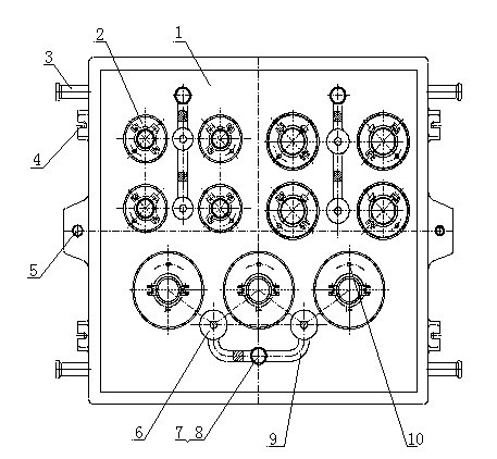 One-box multi-cast plate and casting method