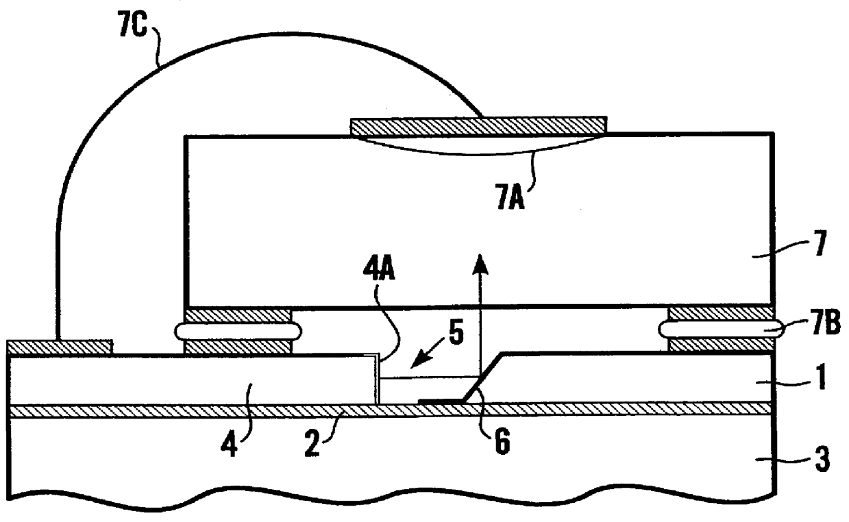 Device for re-directing light from optical waveguide