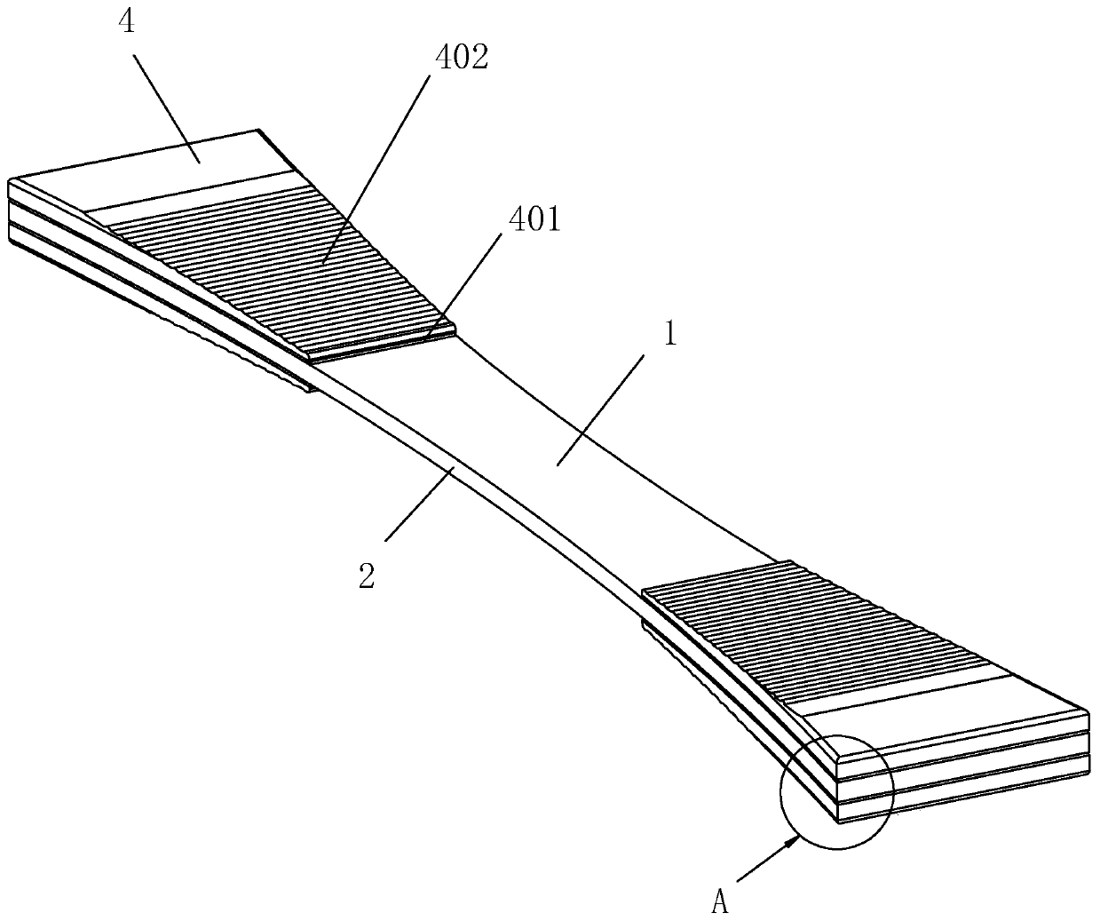 Grinding-free fatigue sample strip and fatigue test method thereof