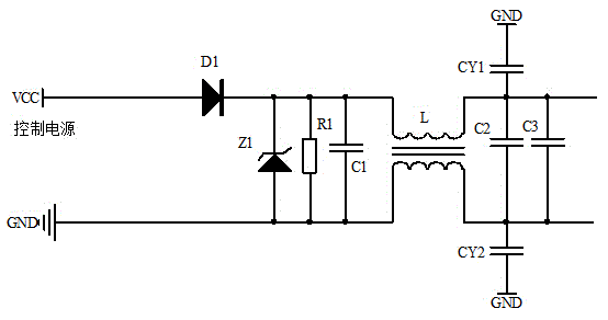 Control power input isolation circuit for electric automobile
