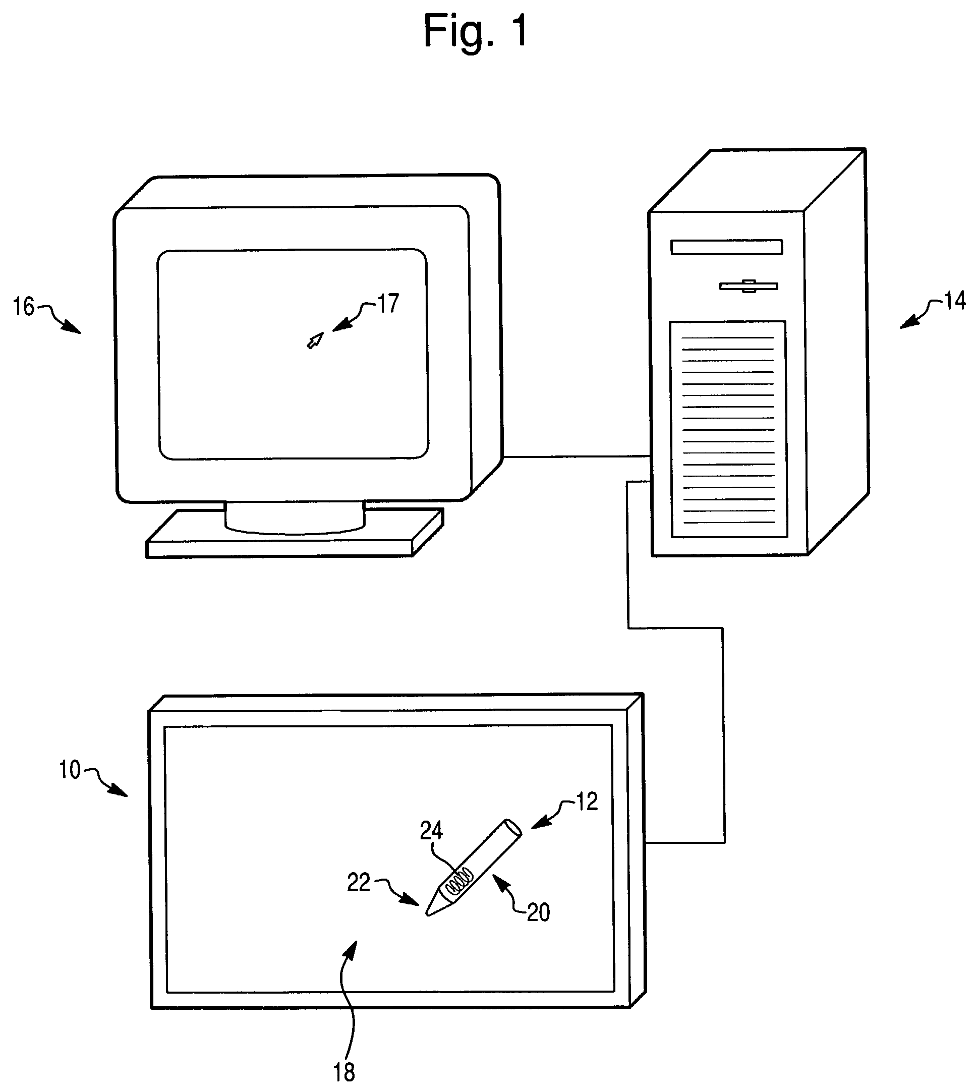 Method of triggering functions in a computer application using a digitizer having a stylus and a digitizer system