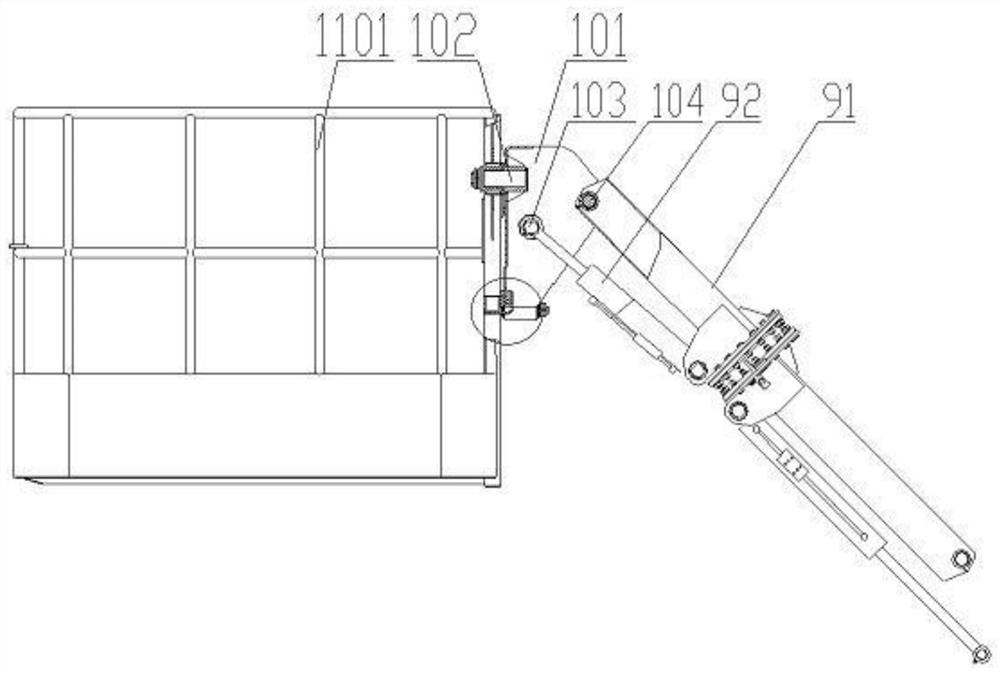 Operation bucket bidirectional leveling mechanism and cantilever crane type bridge detection vehicle