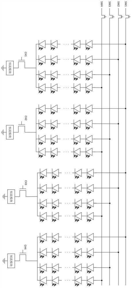 LED backlight driving circuit and driving method based on low potential end switch control
