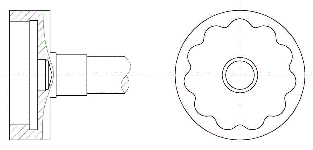 Automobile differential with any tooth difference between outer cam and shock-wave rolling block