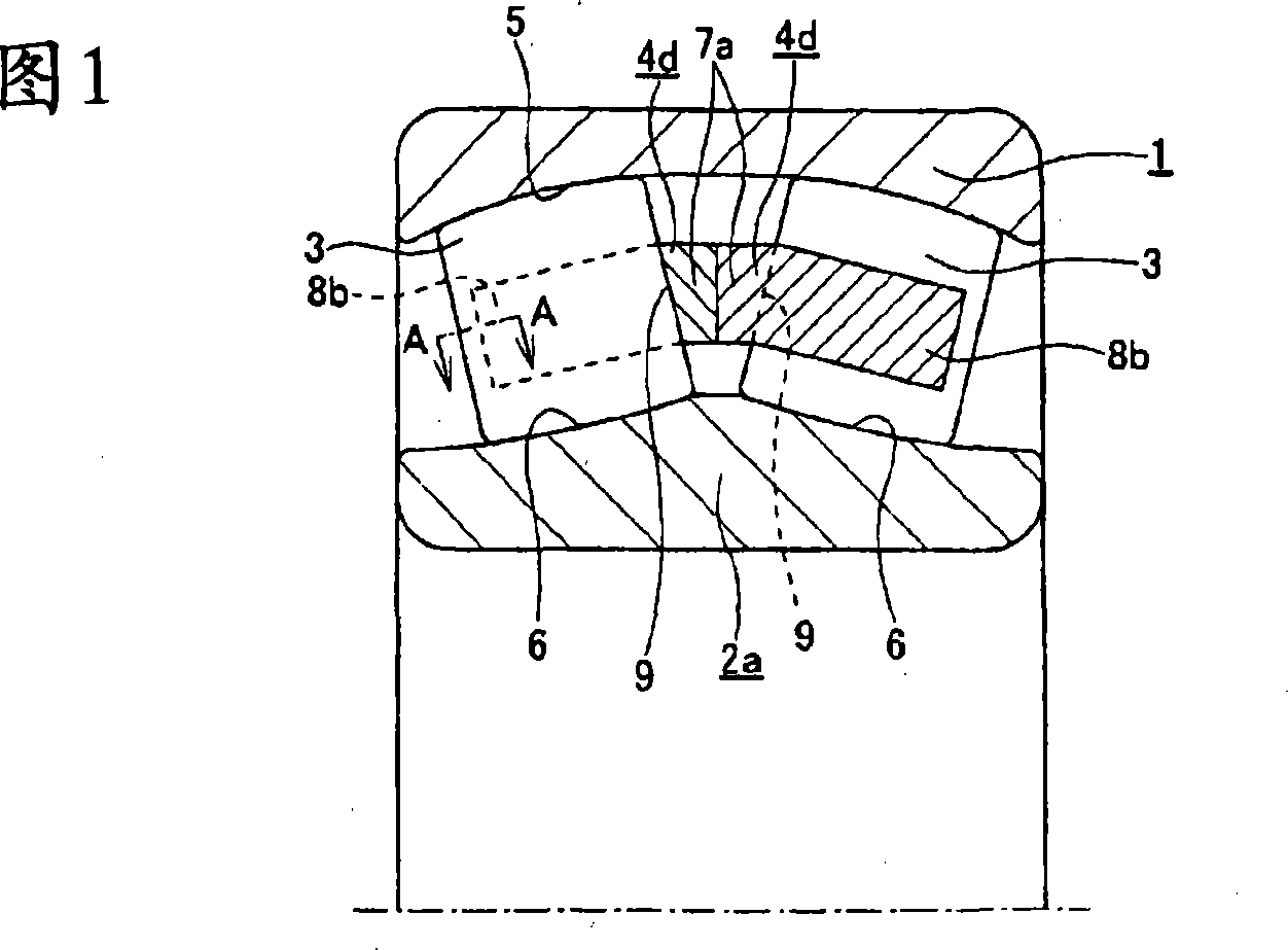 Self-aligning roller bearing with retainer and method of manufacturing the retainer for the self-aligning roller bearing